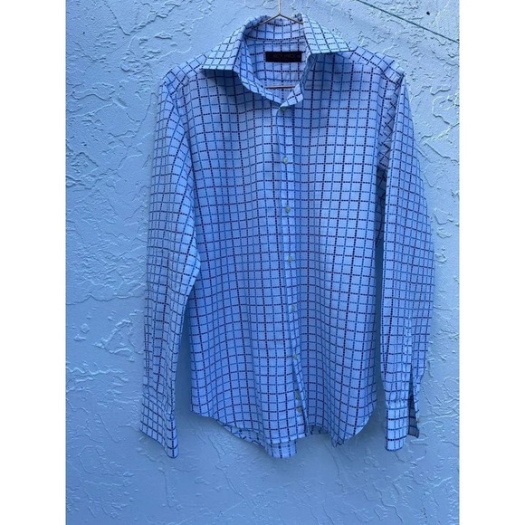 ETRO Milano Mens Long Sleeve Button Down Made in Italy Dress Shirts Plaid Sz 38 - Picture 11 of 11